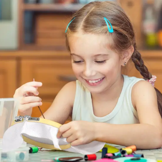 5 Pieces Embroidery Hoops 5 inch to 10 inch,Round Bamboo Adjustable Frame Circle Cross Stitch Hoop for Embroidery,Decoration and Art Craft Sewing {3}