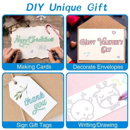 Markers Outline Glitter Gel Pens: 12 Christmas Stocking Stuffers Teenage Tween Teen Girl Gifts Trendy Stuff Cute Arts Crafts Art Supplies Kids Ages 4 6 7 8 9 10 14 16 18 Year Old {5}