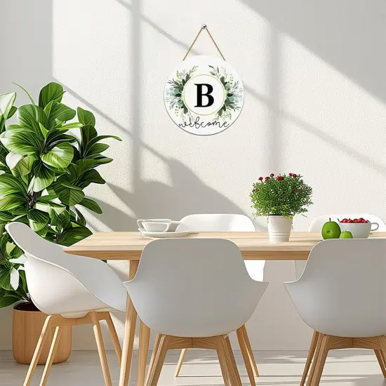 Monogram Letter B Wreaths for Front Door Wreath Wooden Welcome Sign {5}