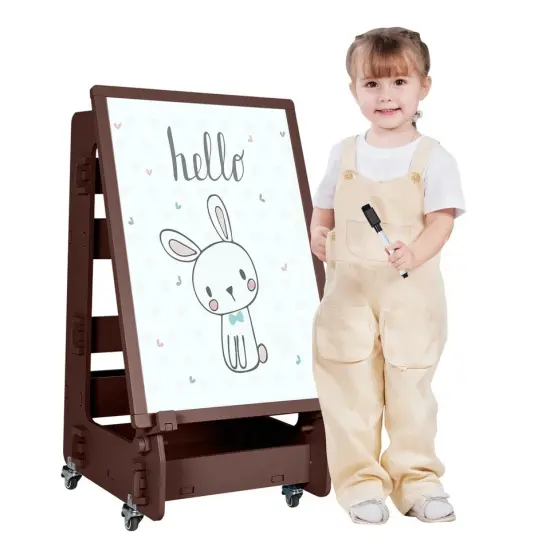 Dry-Erase Board Double Sided Chalkboard Kids' Standing Art Easel Whiteboard {1}
