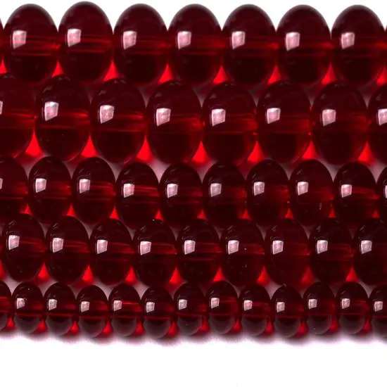 Smooth Garnet Red Glass Crystal Round Loose Beads For Jewelry Making {1}