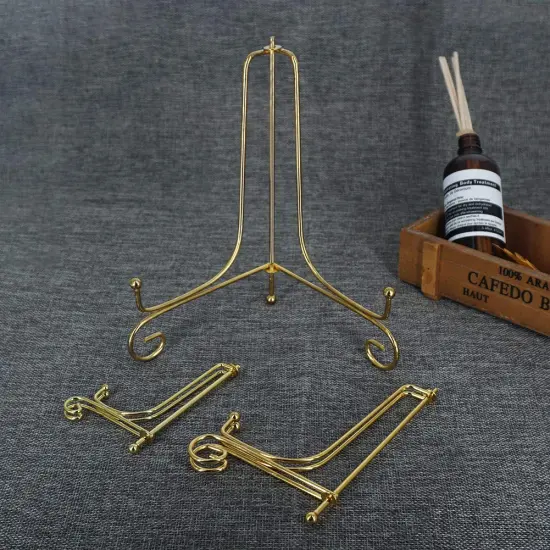 6 Pack Iron Display Stand,Gold Iron Easel Plate Holder Stand for Displaying Pictures, Plates, Books and Arts (4, 6, 8 inch) {6}