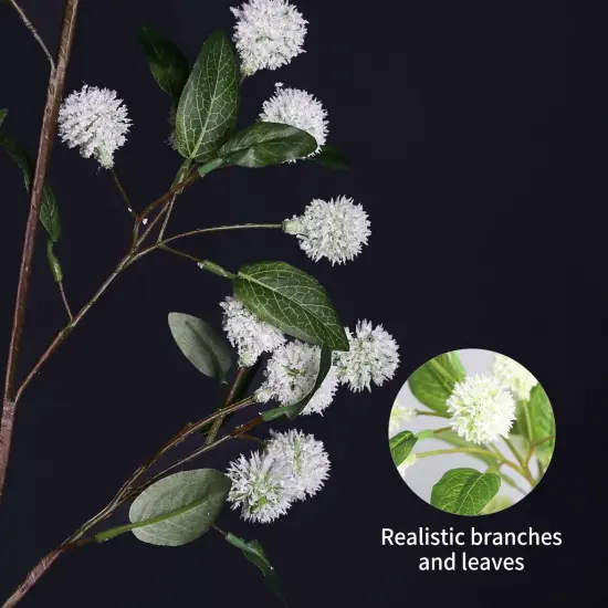 Artificial Plants,4PCS 35.4" Green Faux Branches for Vase,Artificial Plants for Shop Garden Office Home D&eacute;cor (4, White Orchid Fruit) {4}