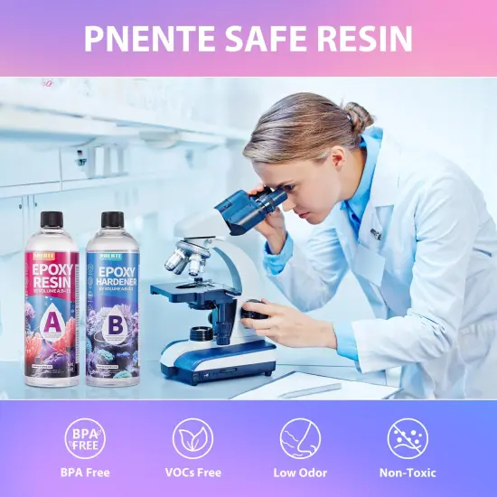 32OZ Epoxy Resin, Crystal Clear, No Yellowing & No Bubbles, Self-Leveling Coating & Casting Resin for Table Tops, Molds, DIY Projects – 1:1 Ratio (16OZ x 2) {6}