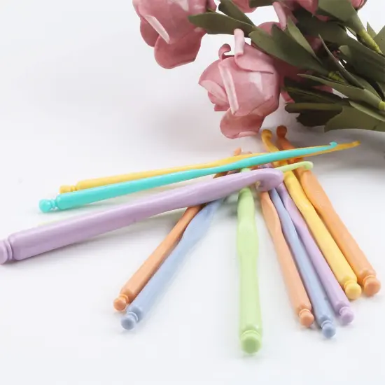 Plastic Crochet Hooks 12 pcs Different Sizes (2.0mm - 10.0mm) Crochet Needles QLRFFLJOY Colorful Crochet Hook Set DIY Yarn Weaving Tools for Scarf Hat Gloves Knitting {6}