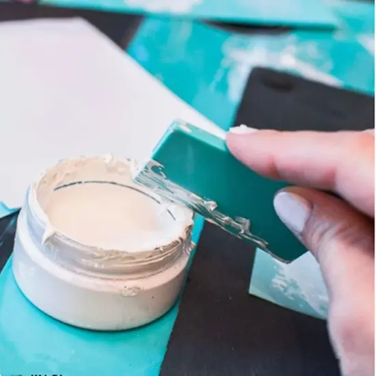 JAJADO 8 Packs Screen Printing Squeegee Chalk Paste Tool Set, Self Adhesive Stencils Rubber Squeegee Mini Squeegee, Rubber Paint Stir Sticks for Chalk Paste Paint or Ink for Silk Screen Stencils {6}