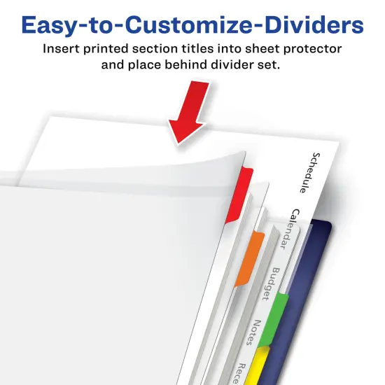 Avery Durable View 3 Ring Binder with 3 Inch Rings, 8 Tab Durable Plastic Binder Dividers, Office Supplies Set (01680) {5}