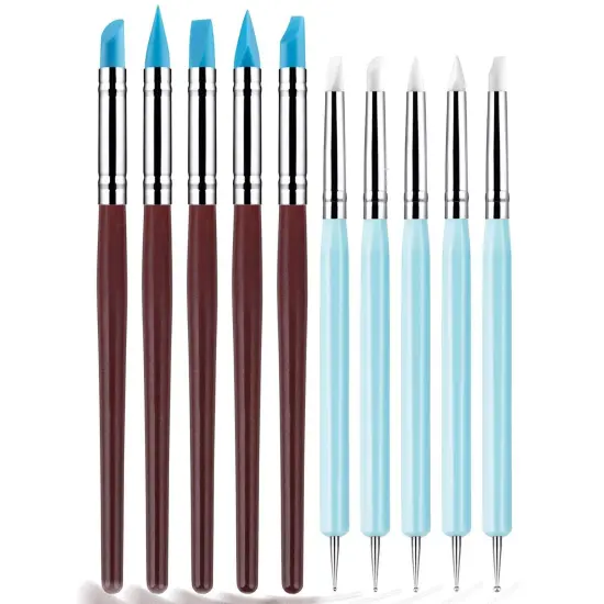 Yagugu Silicone Clay Sculpting Tool - 10Pcs Modeling Dotting Tool for Pottery Craft, Rock, Nail, Blending, Drawing {2}