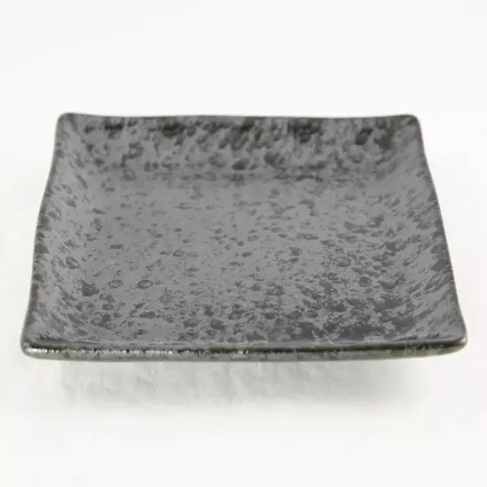 Square Ceramic Humidity Tray for Bonsai Tree 5.25"x 5.25"x 0.75" - Black Stain {3}