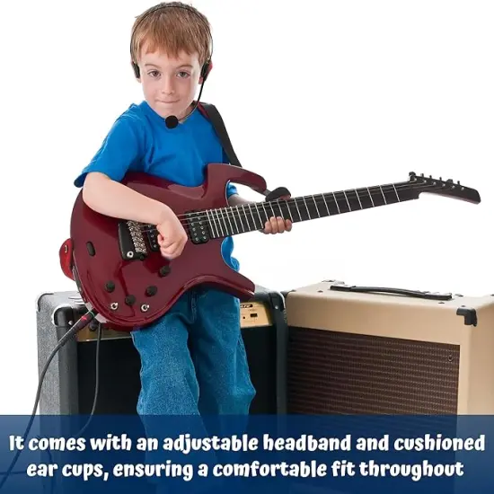 4E's Novelty Rockstar Costume Accessories Headset Prop - Headphone with Fake Mic for Kids, Men & Women, Perfect for Rockstar Costume for Kids Mic Prop {4}