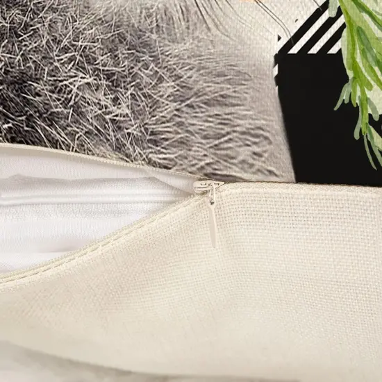 Easter Pillow Covers 18x18 Set of 4 Easter Decorations for Spring Farmhouse Pillows Easter Decorative Throw Pillows Buffalo Plaid Bunny Eggs Welcome Peeps Throw Cushion Case for Home Decor TH163 {3}