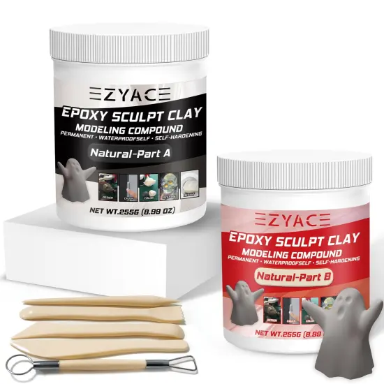 Epoxy Clay, Epoxy Sculpt Modeling Clay, Epoxy Sculpt Clay, 2 Part Modeling Compound (A & B) of Magic Sculpt Clay, Magic Sculpt Epoxy Clay for Sculpting, Modeling, Building and Repairing, Natural {2}