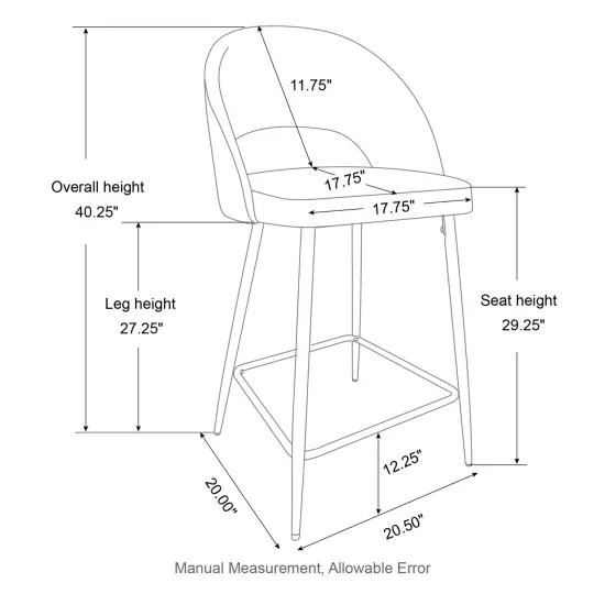 Set of 2 Fabric / Leatherette Bar Stool with Metal Brown Tapered Legs Light grey {11}