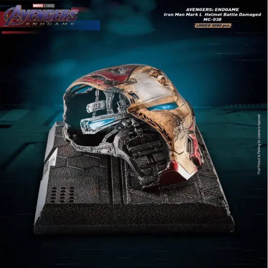 Avengers: Endgame Iron Man Mark 50 Helmet Battle Table Top Statue {3}