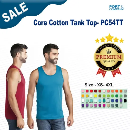 Port & Company&reg; Core Cotton Tank Top - PC54TT Neon orange {2}