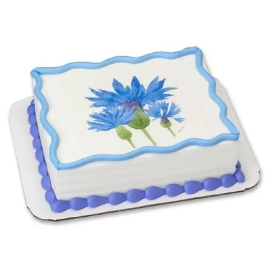 Watercolor Flowers Edible Icing Image for 8 inch round cake {1}