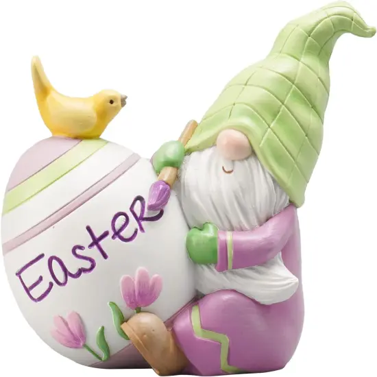 Easter Gnomes-Decorations Spring Tabletop Ornaments - Spring Decor Resin Faceless Easter Gnomes with Egg Figurines for Easter Gifts Theme Party or Basket Stuffers 4*2.5*3.5 inch {1}