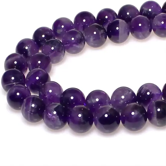 Natural Dreamy Amethyst Beads Round Stone Beads DIY Loose Beads for Jewelry Making Beads 15" (10mm) {1}