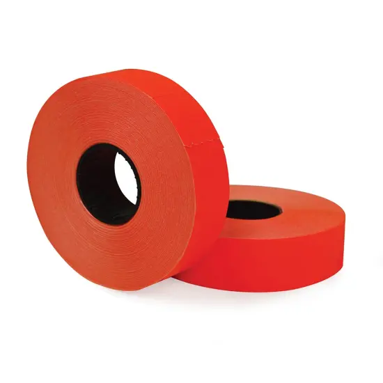 Garvey Labels for the Monarch 1136 2-Line Labeler, Red, 1750 Labels/Roll, 2 Rolls/Pack {1}