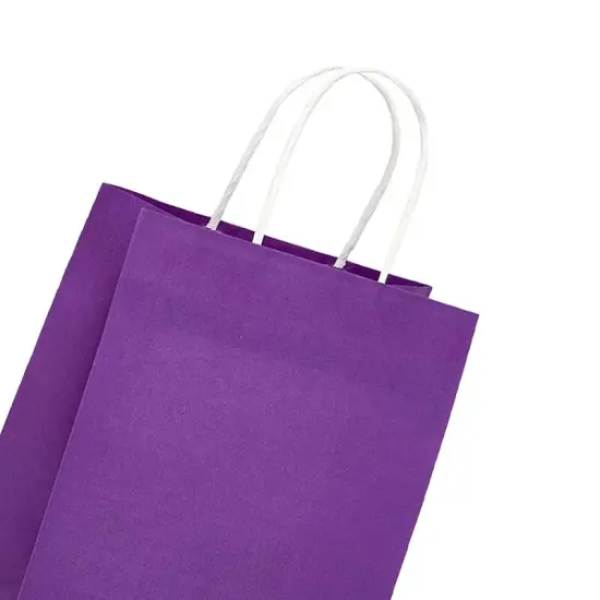 Spacious Matte Shopping Bag with White Interior 6" x 3 1/4" x 8 3/8" {4}