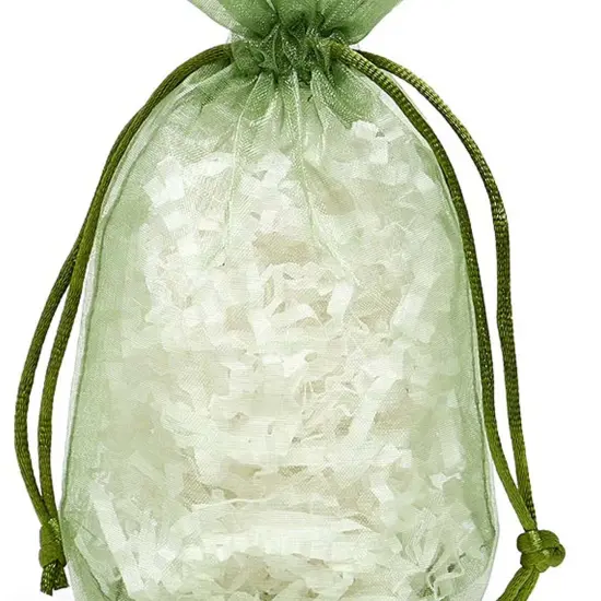 Flat Bottom Organza Bags 3 1/2''x1''x5 1/2'' for Small Business Packaging Moss Green {4}