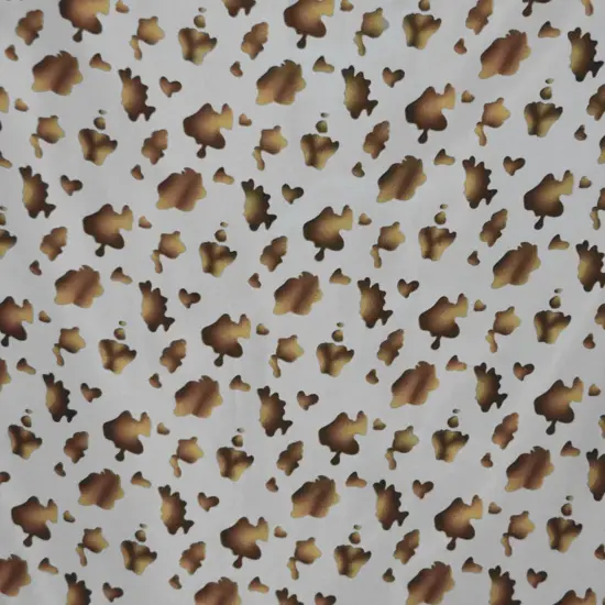 Small Brown Cow Satin Print Fabric 60" Wide Charmeuse Satin Small Brown Calf {3}