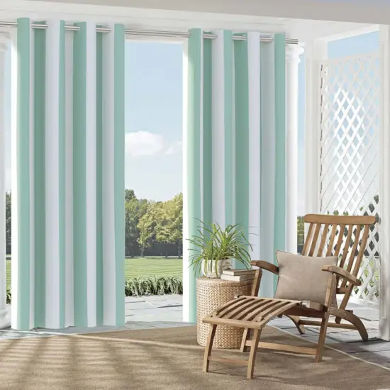 Pool - Aqua & Teal Stripe Upholstery Fabric 54 Inches" {2}