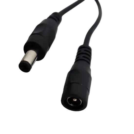 3 foot long DC power plug extension - 5.5mm/2.1mm plug - Black {1}