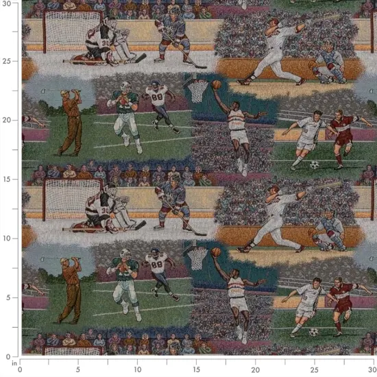 Sports - Blue,Green Novelty Upholstery Fabric 54 Inches" {3}