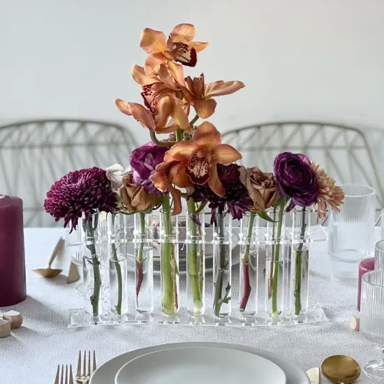 9 Tube Cylinder Vase By Kinor Decor {3}