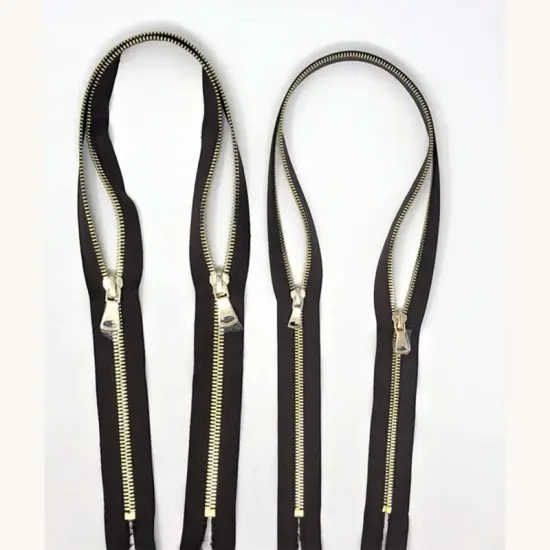 Brown Two Way Backpack or Luggage Zipper 5MM or 8MM Brass Teeth Closed {3}