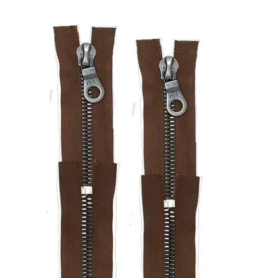 Zipper &ndash; Brown 8MM Closed Bottom with KTA Pull, Gun Metal {4}