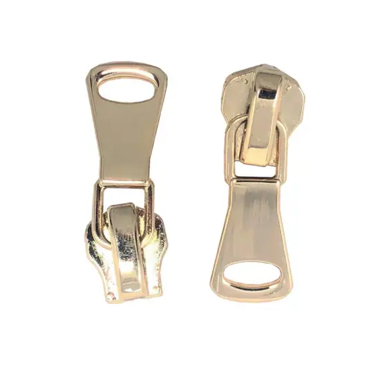 Zipper Pull &ndash; Square Glossy Metal 5MM in Brass {1}