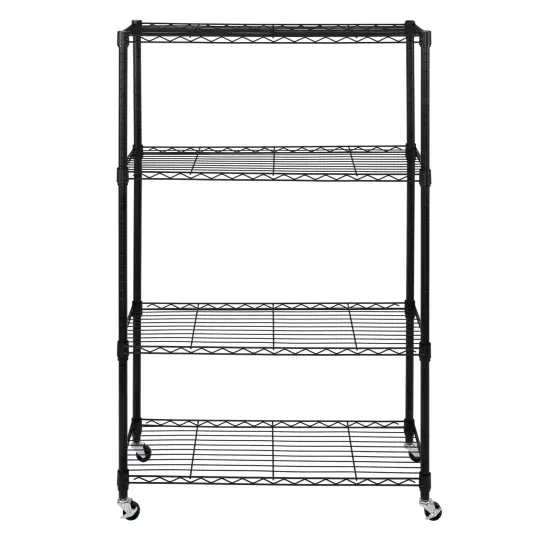 Seville Classics 4-Tier NSF Steel Wire Shelving Unit, 36" W x 14" D x 56.25"H Chrome {4}