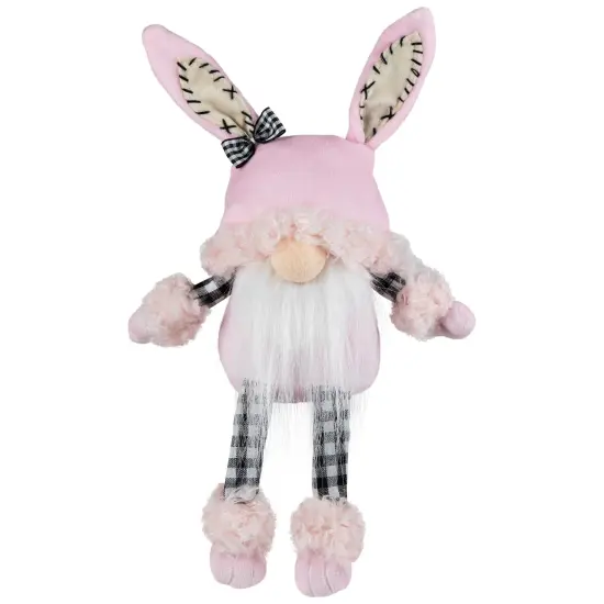 Northlight Bunny Ears Sitting Easter Gnome with Dangling Legs - 12" - Pink {3}