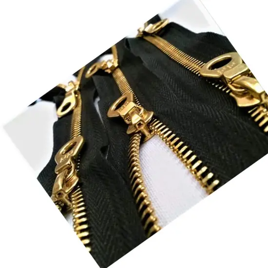 Zipper &ndash; Black 6MM Gold Plated Two-Way Separating 27.5" for Jackets {3}
