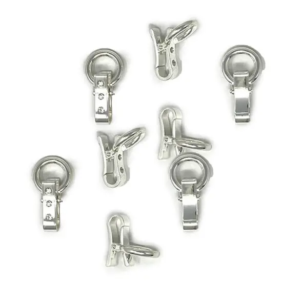 Rhinestone Side Open Hook Sterling Silver Plated 1.5 Inches Long with 1/2 Inch Loop {1}