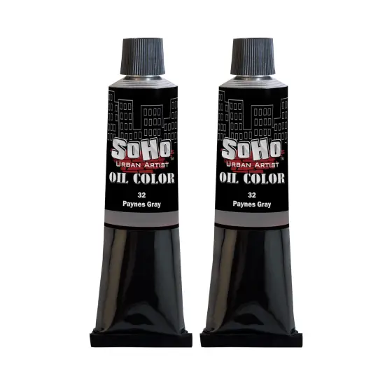 SoHo Urban Artist Oil Paint - 2 Pack, Payne' Grey 2 Pack - 170 ml Tube - Best Valued Oil Colors for Painting with Excellent Pigment Load {1}