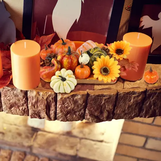 14 PCS Artificial Mixed Pumpkins for Table Decor {5}
