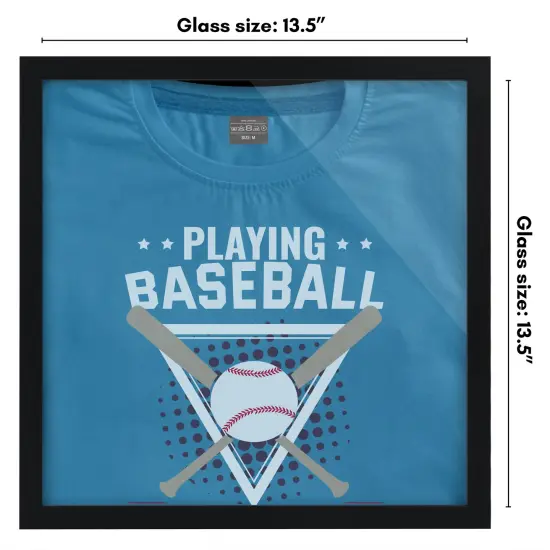 Americanflat T Shirt Frame - Frame with Shatter-Resistant Glass and Folding Insert - All-Star Collection - Black Tshirt Frames for Wall Display - Ideal for Sports Memorabilia or Graphic Tees {3}