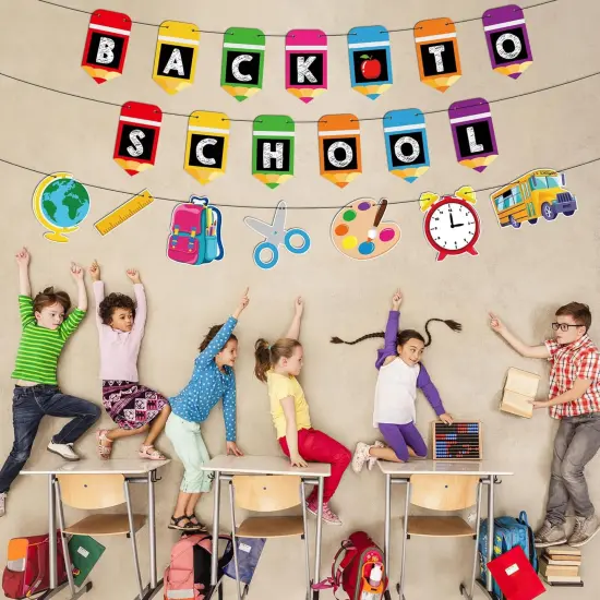 School Banner with Hanging Ornaments {1}