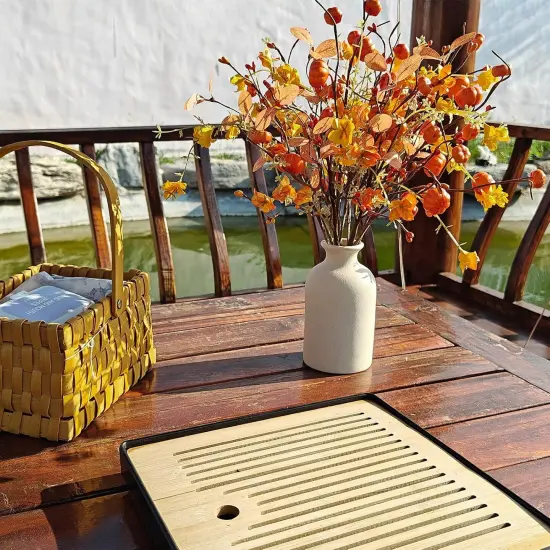 Artificial Fall Pumpkin Stems with Wildflower Eucalyptus Leaf and Berries {4}