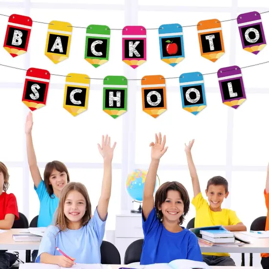 School Banner with Hanging Ornaments {3}