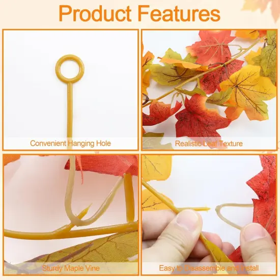 2 Pack Fall Garland 6.5Ft - Deep Red {3}