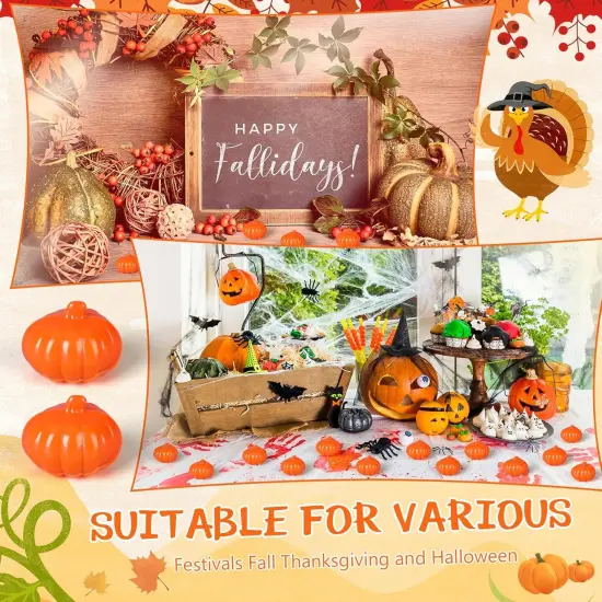 150 Pcs Fall Artificial Pumpkin Table Centerpiece {4}