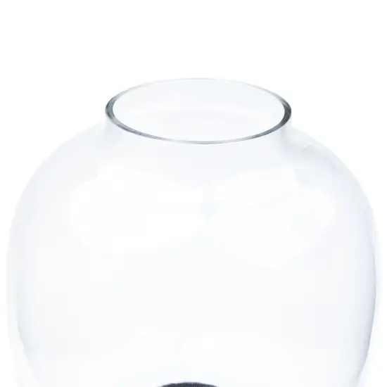 Northlight Glass Pedestal Hurricane Pillar Candle Holder - 17.75" - Black Clear {4}