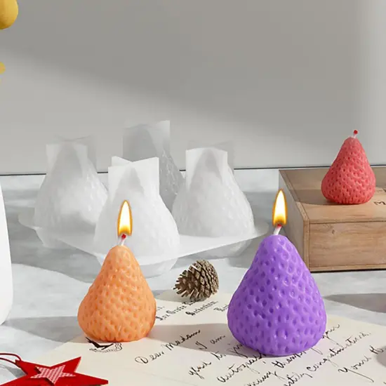 3D Strawberry Silicone Mold Scented Candle Molds for Candle Making {2}