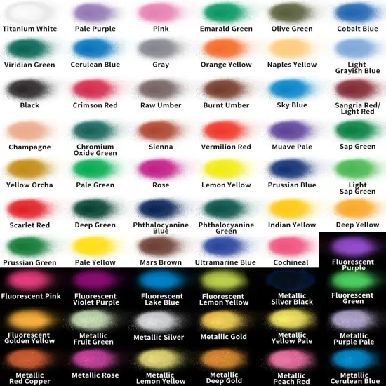MEEDEN Acrylic Airbrush Paint for Model: 60 Colors x 30ml/1oz Air Brush Spray Paint Set Including Fluorescent and Metallic Colors {2}