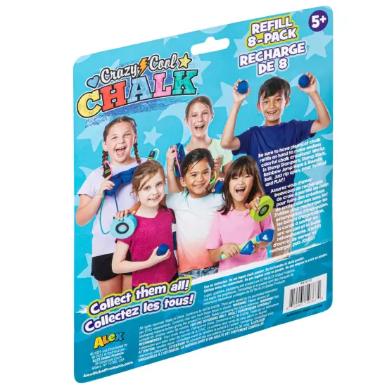 Alex: Crazy Cool Chalk - Refill 8 Pack - 8 Different Color Chalk Pks, Works With Crazy Cool Chalk Line, Outdoor Sidewalk & Driveway Art, Kids Age 5+ {7}