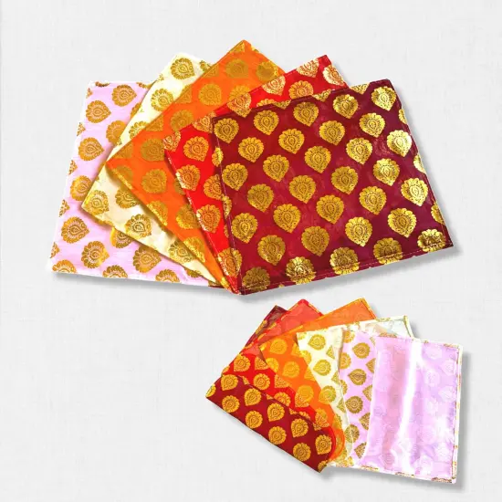 5 Assorted Brocade Sari Bags with Zipper Closure Clothes Organizer Sari Storage Bag for Wardrobe and Gifting Storage Wedding Favor Cloth Case Birthday {5}